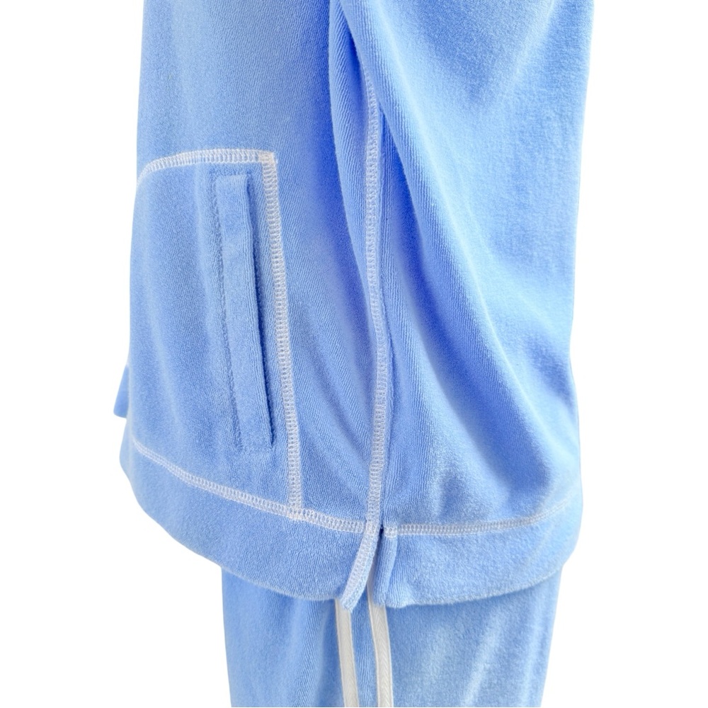 Vintage Terry Cloth After Swim Warm Up Suit Retro Tracksuit L Drawstring Pants - Picture 8 of 12